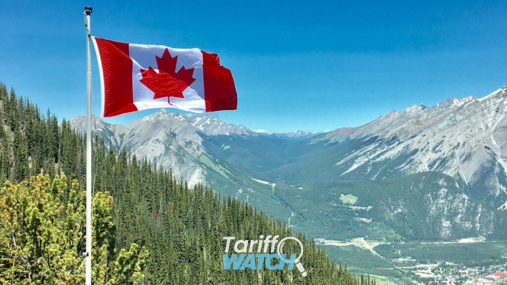 Canadian flag representing 50% Section 338 tariffs on Canadian imports.