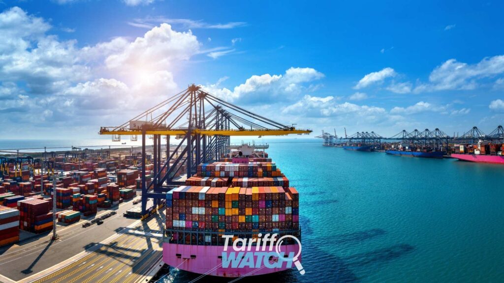 U.S.-Canada commercial freight representing Section 338 import bans on targeted Canadian goods, new tariff authority, CBP requirements, and customs developments featured in Tariff Watch.