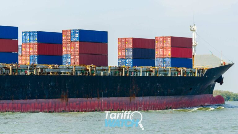 U.S.-Canada commercial freight representing Canada’s retaliatory tariffs, new Section 232 drone duties, trade enforcement, customs compliance, and international trade developments featured in Tariff Watch.
